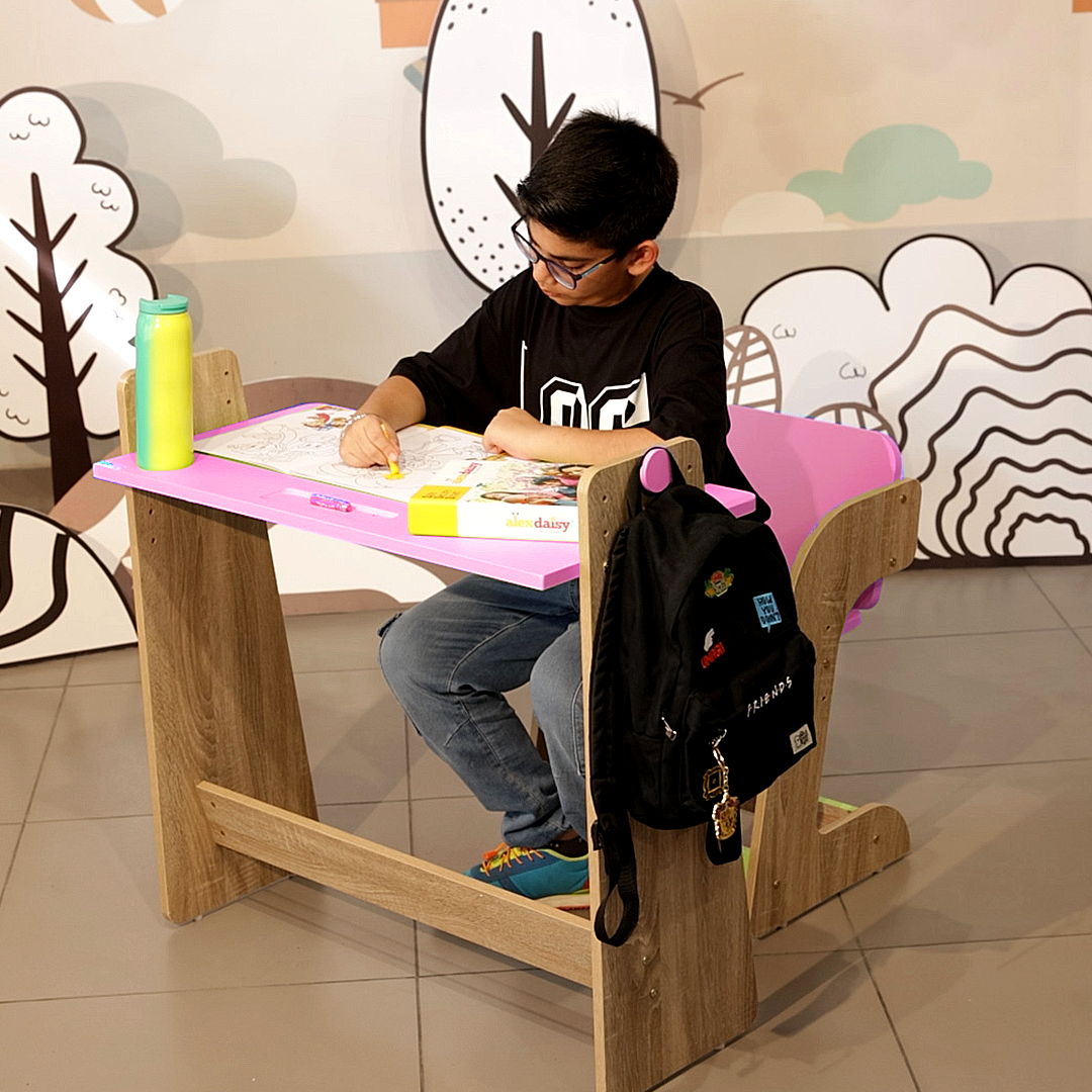 Alex Daisy Texas Height Adjustable Kids Study Table and Chair Set