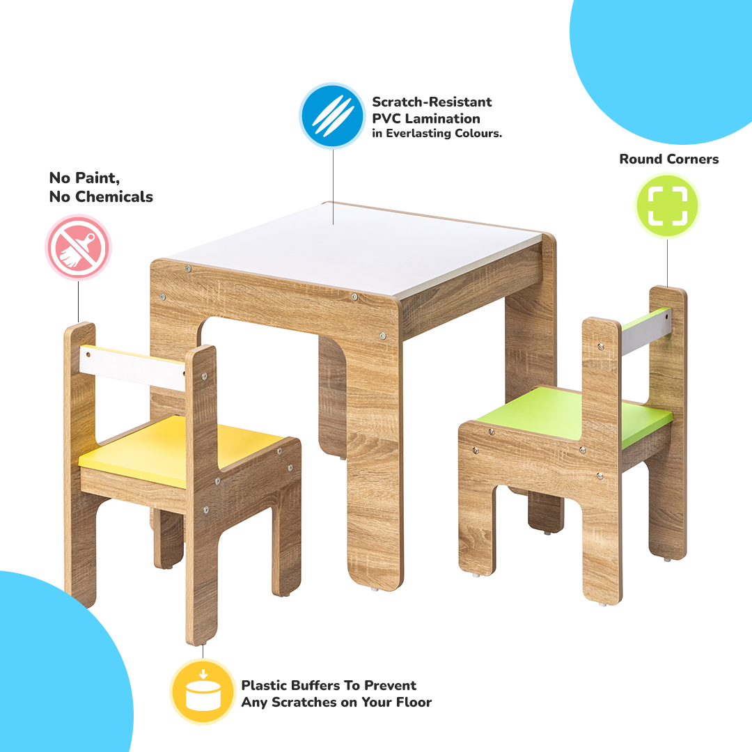 Alex Daisy Sweden Kids Activity Table & Chairs Set (1 Table + 2 Chairs)