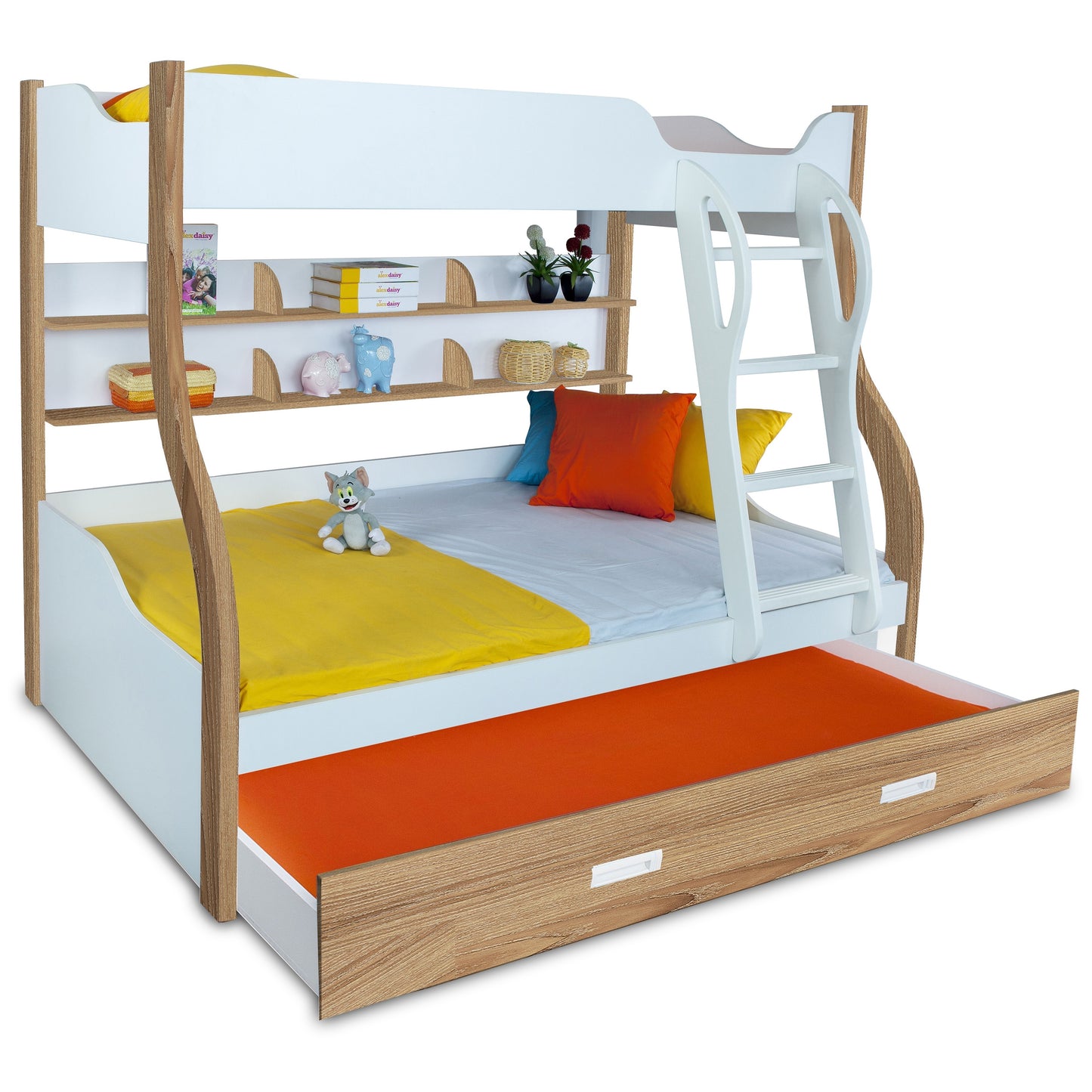 Alex Daisy Columbia Bunk with Trundle Bed - Space-Saving Kids’ Bed