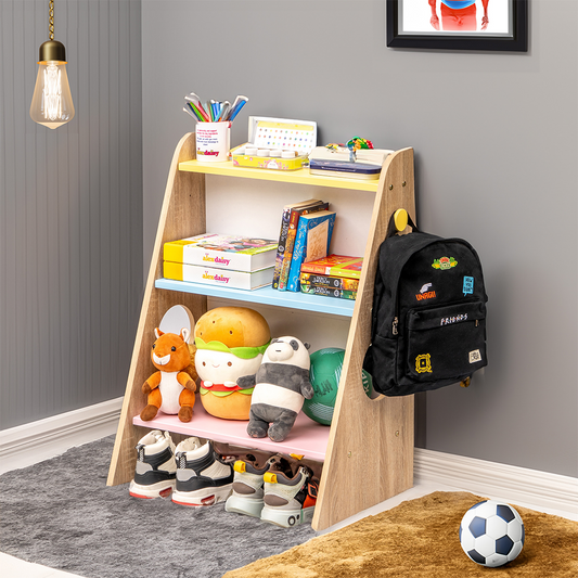 Alex Daisy Texas Three-layer Multipurpose Bookcase/Shoe Rack/Toy Organizer for Kids | Book Shelf | Shelve for Books Storage | Children Book Rack | Storage Rack