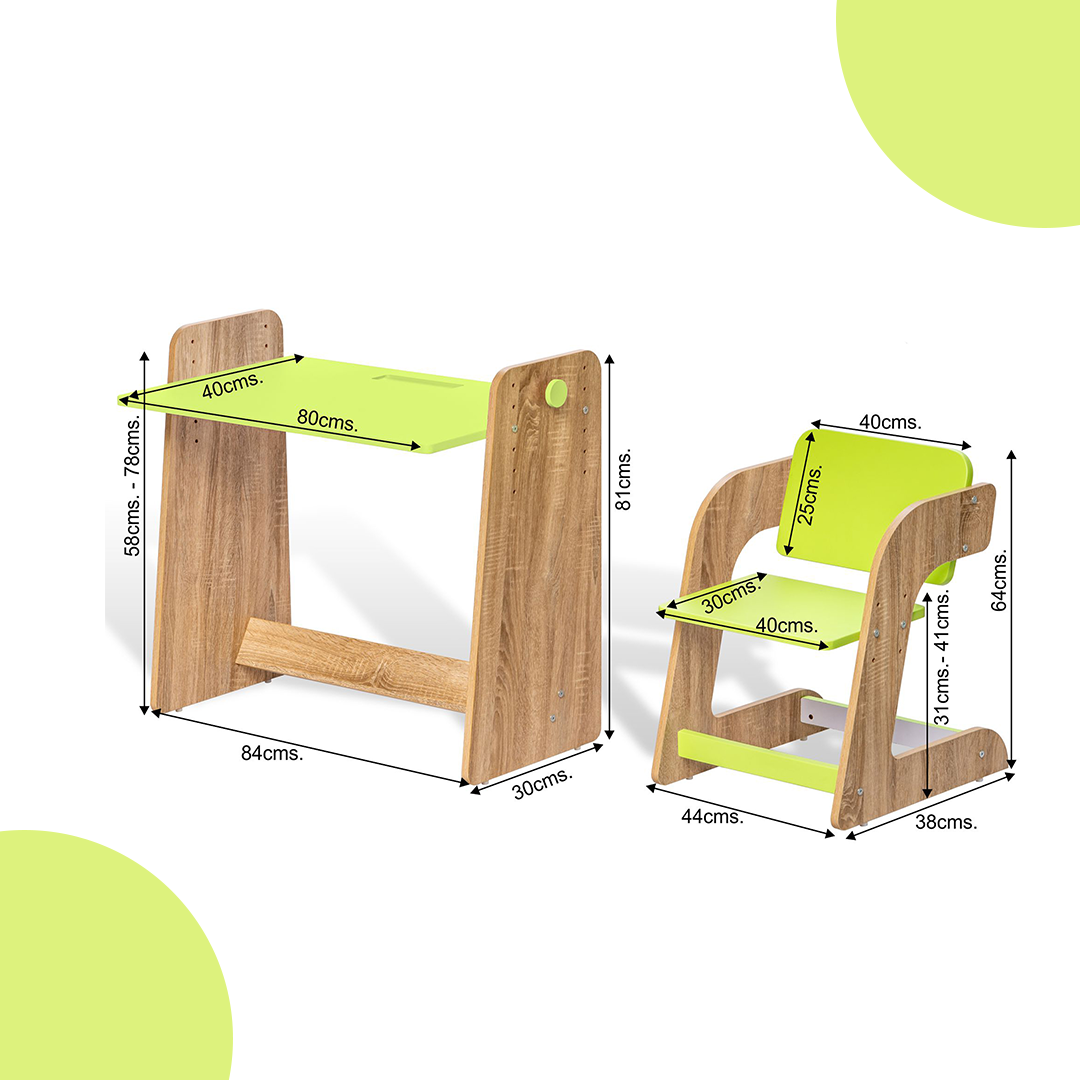 Alex Daisy Texas Height Adjustable Kids Study Table and Chair Set ...