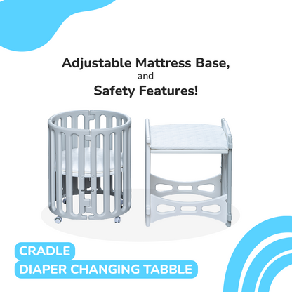Alex Daisy Jasper Multifunction Baby Crib/Baby Cot (with Mattress / 0-12 Years)
