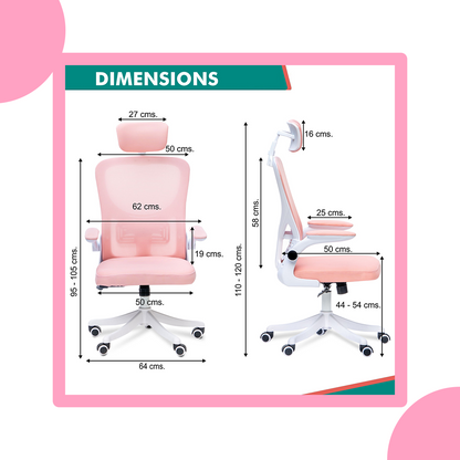 Alex Daisy Plastic Flexo Ergonomic Office Chair/Study Chair/Computer Chair (With Headrest)
