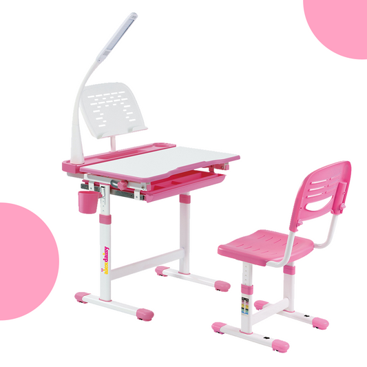 Alex Daisy Plastic Pluto Kids Height Adjustable Study Table & Chair Set (Standard, Pink), 60.96 Centimeters