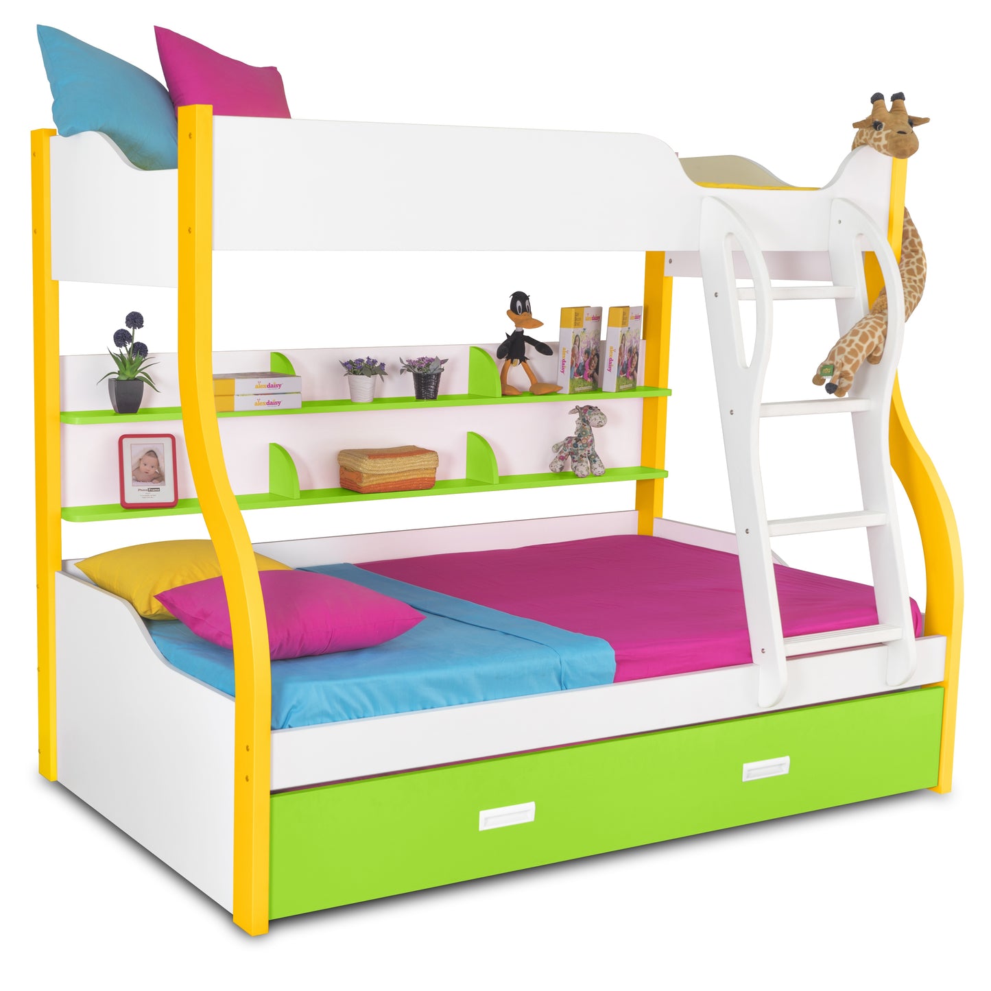 Alex Daisy Columbia Bunk with Trundle Bed - Space-Saving Kids’ Bed