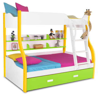 Alex Daisy Columbia Bunk with Trundle Bed - Space-Saving Kids’ Bed