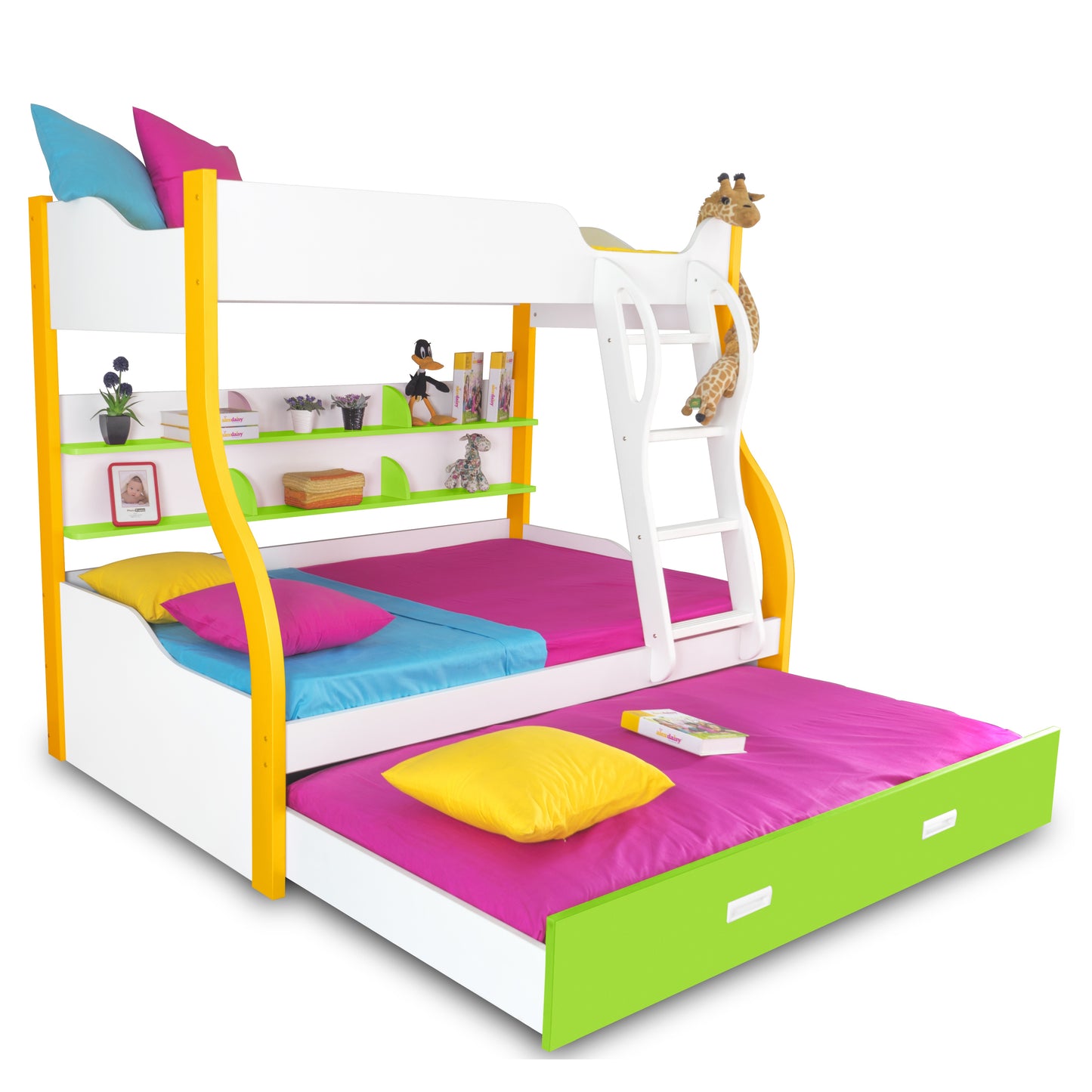 Alex Daisy Columbia Bunk with Trundle Bed - Space-Saving Kids’ Bed