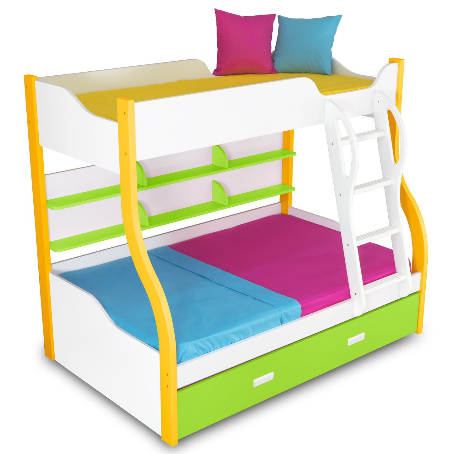 Alex Daisy Columbia Bunk with Trundle Bed - Space-Saving Kids’ Bed